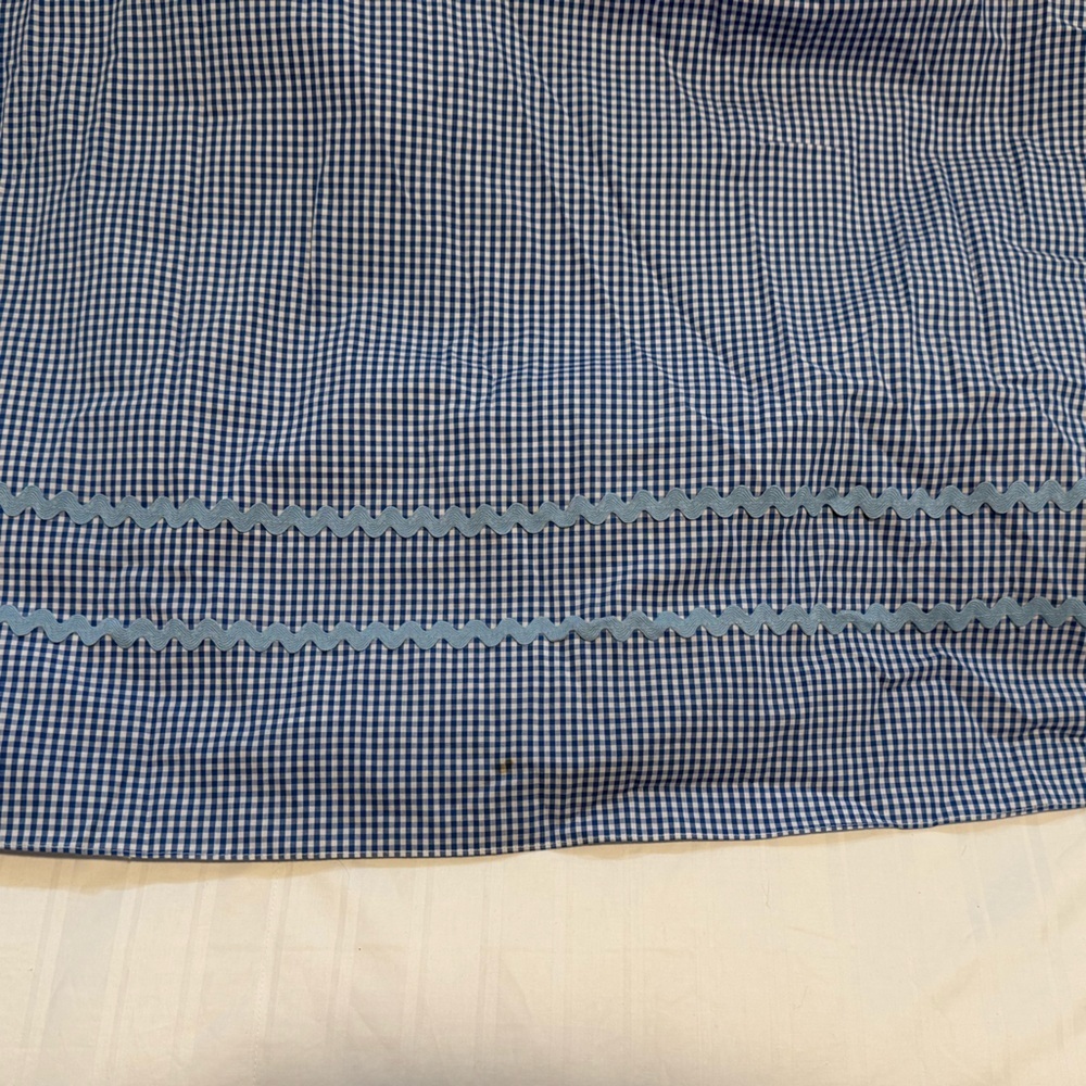Sail to Sable STS Blue White Gingham RicRac Midi Maxi Smocked Strapless Dress L - Picture 7 of 7